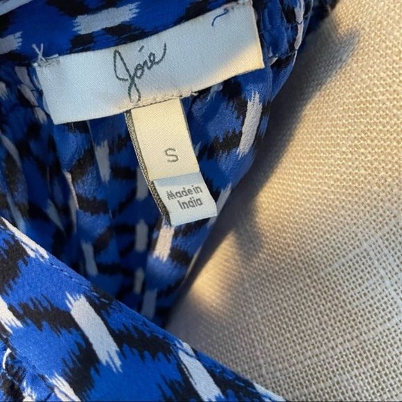 Joie Addie B Blue 100% Silk Blouse Top - Picture 8 of 11